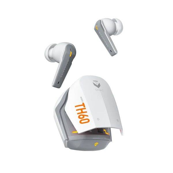 Machenike TWS Earphones TH60 , Ultra-Low Latency, Active Noise Cancelling Mic, 36-Hour Battery Life, IPX5 , VR, Switch, Pc, Phone, White