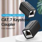Vention NETWORK Coupler CAT7 FTP Shielded Black IPWB0 - Image 2