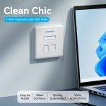 Vention NETWORK Keystone Wall Plate 2-Port White - Image 2