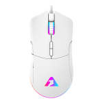 Armaggeddon Gaming Mouse Wired 12000CPI Silent , HUANO Switches FALCON V STEALTH White
