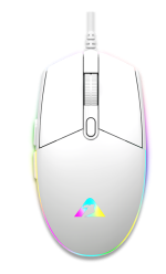 Armaggeddon Gaming Mouse Wired 12800CPI Silent RAVEN III SIGMA STEALTH White