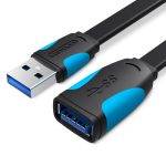 Vention IT Cable USB-A 3.0 M-F Extension Flat 2.0m Black VAS-A13-B200