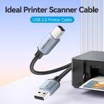 Vention IT Cable USB-A 2.0 to USB-B Printer Braided 3.0m Aluminium Grey CTTHI - Image 2