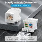 Vention NETWORK Keystone Jack CAT6 UTP 180 degrees White IRHW0 - Image 2