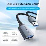 Vention IT Cable USB-A 3.0 M-F Extension Braided Aluminium 2.0m Grey CBLHH - Image 4