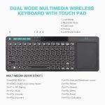 Rii Mini Keyboard Wireless 2.4GHz & Bluetooth with Large Touchpad & Media Keys RGB K18S - Image 2