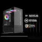 Armaggeddon Gaming Case M-ATX AQUARON DUPLEX 2 CHROMA Black (3x Chroma Fans) - Image 2