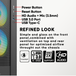 Armaggeddon Gaming Case M-ATX AQUARON NEMO 3 Black (5x RGB Fans & 250W 80+ PSU) - Image 2