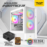 Armaggeddon Gaming Case M-ATX AQUARON NEMO 3 White (5x RGB Fans & 250W 80+ PSU) - Image 2