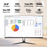 Armaggeddon Gaming Monitor 24'' Slim Frame FHD IPS 165Hz 1ms PXP24G Black - Image 3