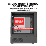 Armaggeddon Gaming Case M-ATX AQUARON NEMO 3 Black (5x RGB Fans & 250W 80+ PSU) - Image 3