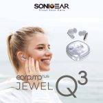 SonicGear Earphones Bluetooth ANC+Display EarPump Jewel Q3 White - Image 3