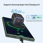 Unitek Charge Wall GaN 45W USBCx2 UK P1129 Black - Image 2