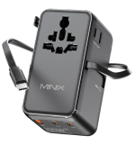MINIX Gan Wall Charger Travel 100W with Retractable USB-C cable TP100C - Image 4