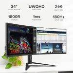 Armaggeddon Gaming Monitor 34'' Curved 1800R 3.5K 180Hz 1ms XC34UWQHD Super 180 Black - Image 4