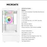 Armaggeddon Gaming Case M-ATX AQUARON DUPLEX 2 CHROMA White (3x Chroma Fans) - Image 6