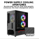 Armaggeddon Gaming Case M-ATX AQUARON NEMO 3 Black (5x RGB Fans & 250W 80+ PSU) - Image 4