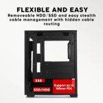 Armaggeddon Gaming Case M-ATX AQUARON NEMO Black (3x Chroma Fans & 250W 80+ PSU) - Image 4