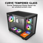 Armaggeddon Gaming Case ATX AQUARON X-Curve GiGa 10 E X10 With 10x ARGB Fans Black - Image 4