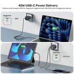 Unitek Charge Wall GaN 45W USBCx2 UK P1129 Black - Image 4