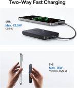 Baseus Powerbank Wireless 22.5W 10000mAh Qi2 EnerFill FM12 Black - Image 2
