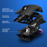 Armaggeddon Gaming Mouse Wired 12000CPI Silent , HUANO Switches FALCON V STEALTH Black - Image 6