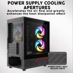 Armaggeddon Gaming Case M-ATX DEEPFREEZE DUPLEX 2 CHROMA Black (3x Chroma Fans) - Image 6