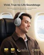 Baseus Headphones Over Ear ANC, LDAC, Spatial Acoustics, 80-Hour Battery, MH1 Frosted Gray - Image 3