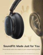 Baseus Headphones Over Ear ANC, LDAC, Spatial Acoustics, 80-Hour Battery, MH1 Black - Image 5