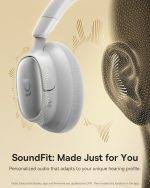 Baseus Headphones Over Ear ANC, LDAC, Spatial Acoustics, 80-Hour Battery, MH1 Frosted Gray - Image 4