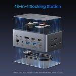 Vention IT HUB 13-in-1 8K Triple Monitor Docking Station with Digital Display TFXH0 - Image 6