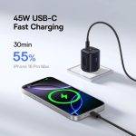 Baseus Charger Wall 45W 2x TYPE C PicoGo AN13 EU Cosmic Black - Image 2